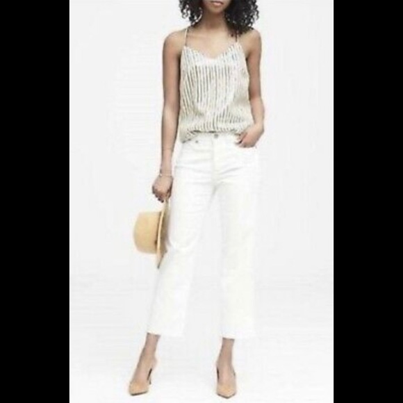 Banana Republic Denim - Banana Republic White Denim Girlfriend Fray Jeans